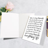 Romantic Poem Anniversary Card For Men, Birthday Card For Boyfriend Husband, Love Card For Him, You Are My Favorite Everything
