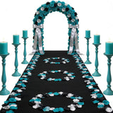 900 Pcs Teal Turquoise Aqua Black Silver Flower Petals Artificial Rose Flowers For Table Centerpieces Scatters Wedding Aisle Flower Girl Petals Party Home Decor