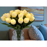 20Pcs Led Lighted Artificial Flowers Tulip Lamp Real Touch Tulips Faux Flower Lights For Valentine'S Day And Easter Home Kitchen Wedding Dining Table Decor(White)