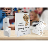 How Many Gummy Bears Are In The Jar - 1 Standing Sign And 50 Guessing Cards, Bear Balloon Themed Baby Shower Game For Boys Girls, Birthday Party Supplies And Decorations-02