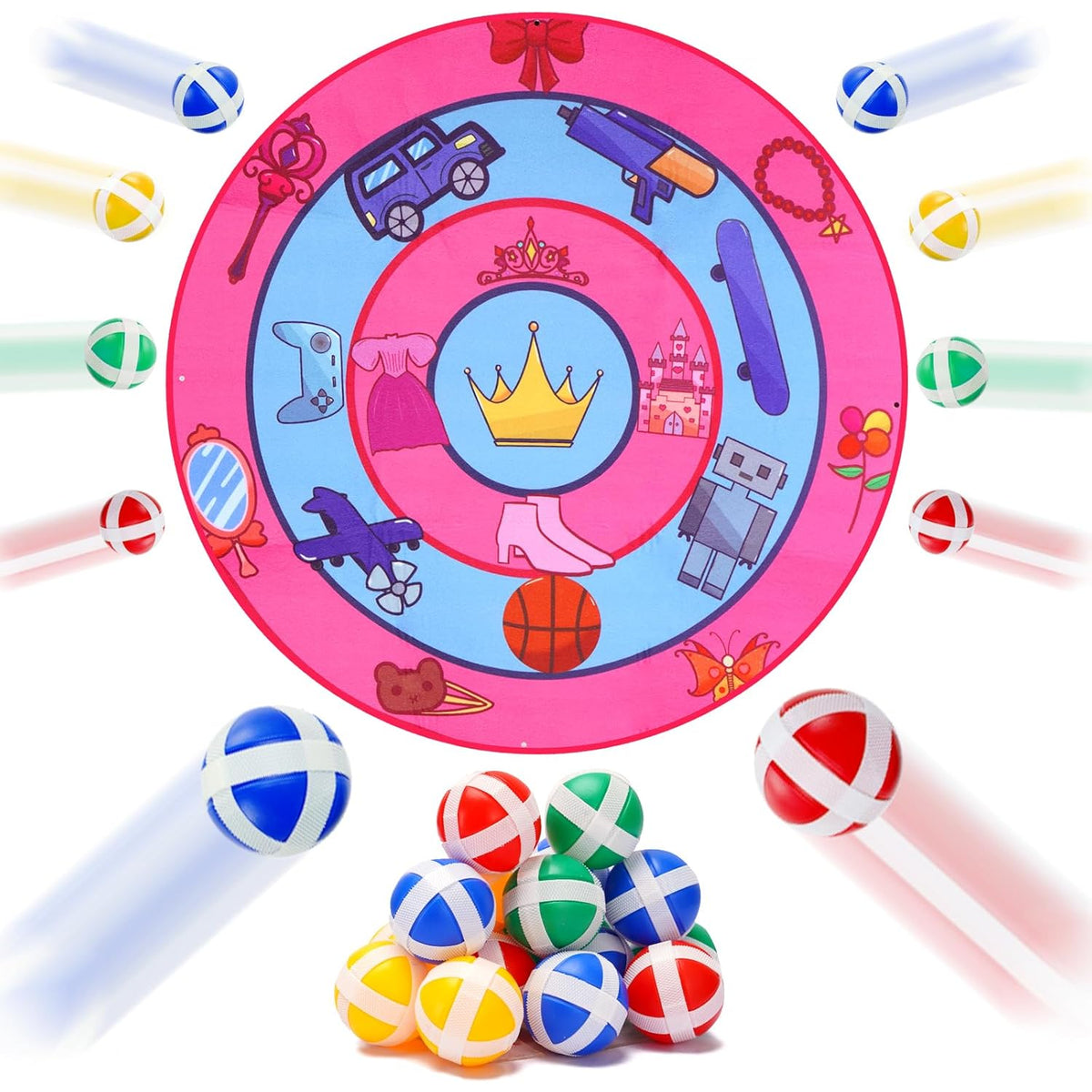 Baby Gender Reveal Voting Games Boy or Girl Baby Shower Games Decorations Kit He or She Dart Board Games with Voting Sticky Balls (20 Balls)