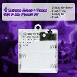 Purple Fairy Lights Outdoor Waterproof 9.8Ft 30 Led, Purple Halloween Lights Battery Operated With Timer For Indoor & Ou