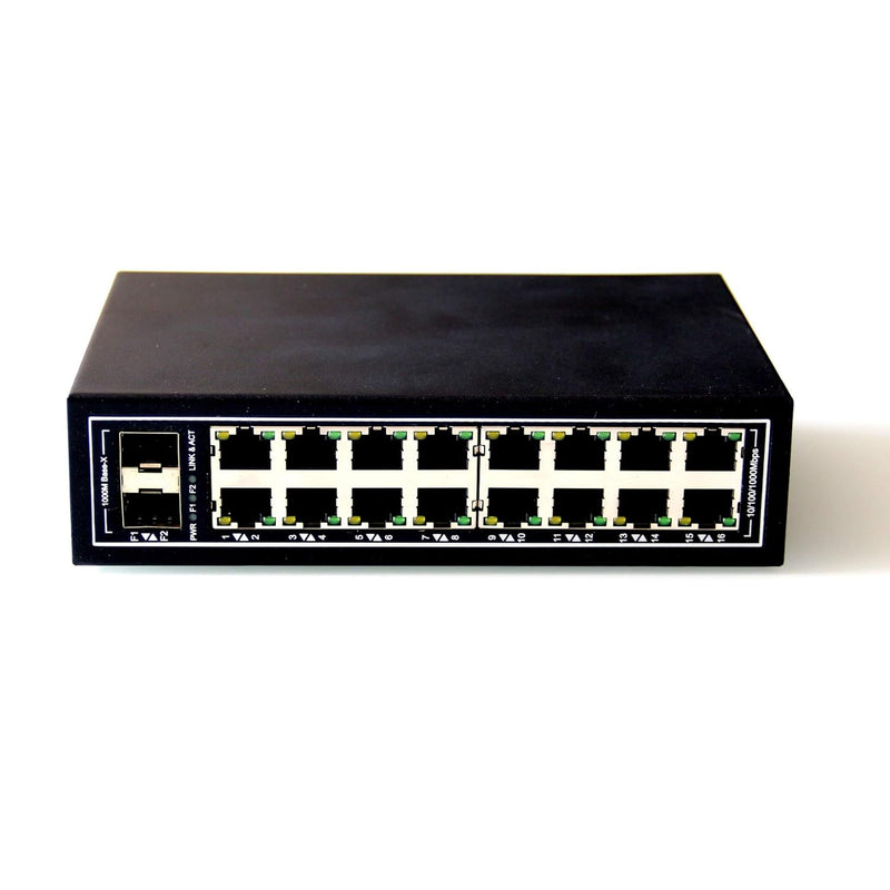 Wdh-16Gt2Gf-Dc 10/100/1000Mbps Unmanaged 18-Port Gigabit Industrial Ethernet S