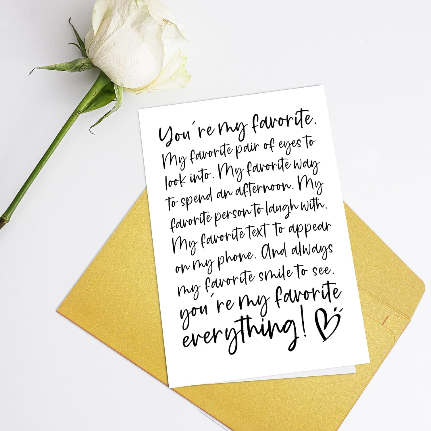 Romantic Poem Anniversary Card For Men, Birthday Card For Boyfriend Husband, Love Card For Him, You Are My Favorite Everything