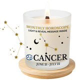 Cancer Zodiac Candle – Personalized Horoscope Reveal Candle | Astrology Gift For Cancer | Coconut & Soy Wax, Custom Scented | Monthly Horoscope Inside | Unique Zodiac Birthday Gift