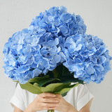 3 Pcs 26" Huge Extra Large Faux Silk Blue Hydrangea Artificial Flowers, Fake Flower With Long Stems, For Wedding Christmas Centerpiece Large Vase Home Decor