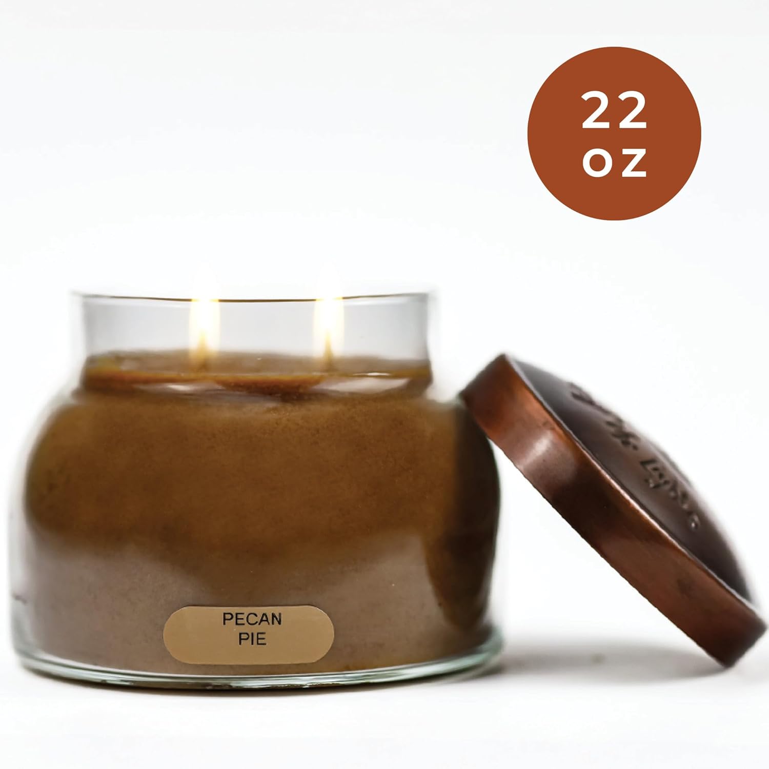 A Cheerful Giver - Pecan Pie Mama Scented Glass Jar Candle (22oz) with Lid & True to Life Fragrance Made in USA