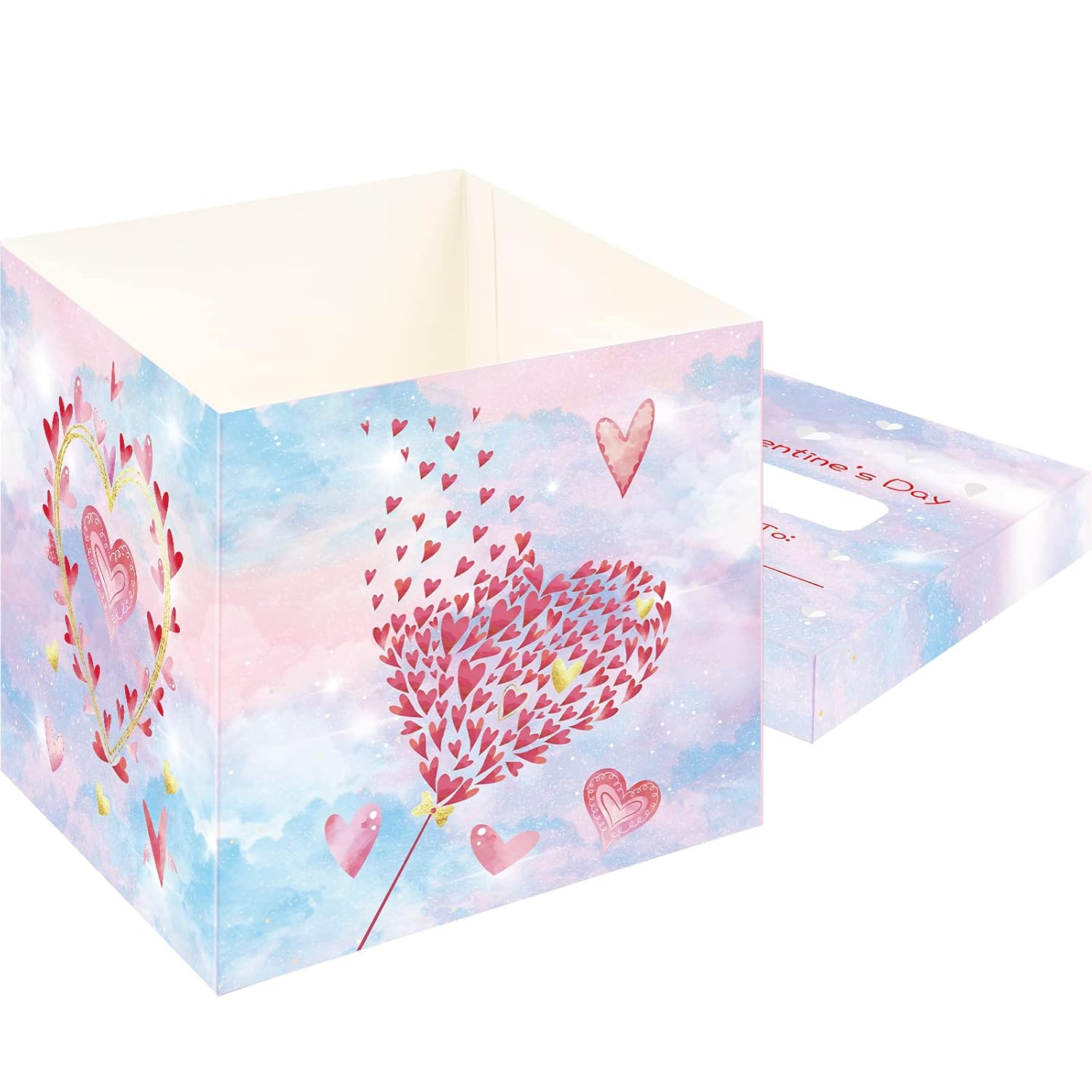 Valentine Boxes For Kids Valentines Day Cards With Heart Mailbox Set For Boy Girl Toddlers School Classroom Holiday Favor Exchange Supplies 1 Box, 32 Valentine Cards, 1 Teacher Card, 35 Stickers