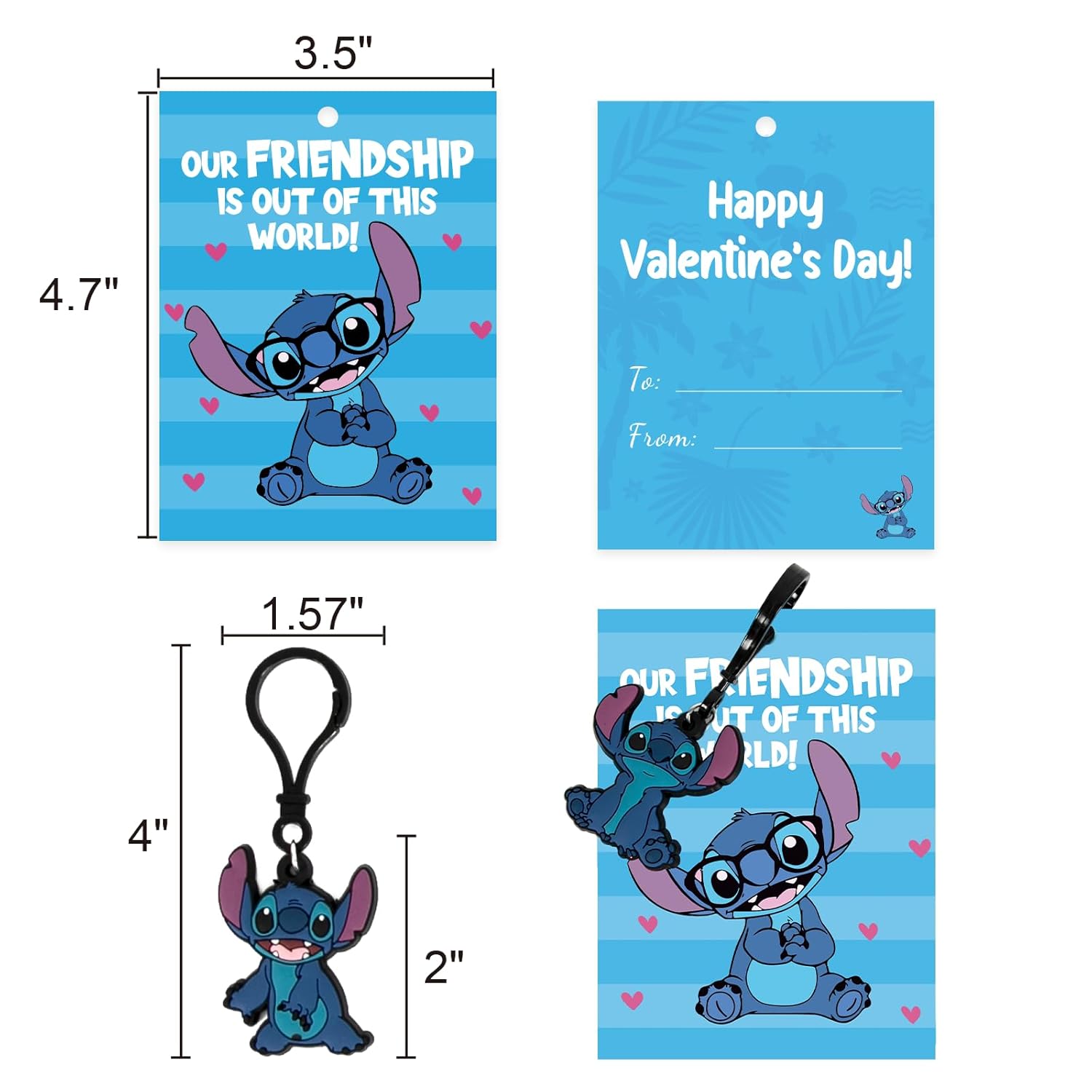 Valentines Day Gifts For Kids, Pack Of 24 Valentines Cards For Kids With Cute Keychains, Valentine'S Day Greeting Cards For Boys Girls Party Favors, Calssroom Exchange