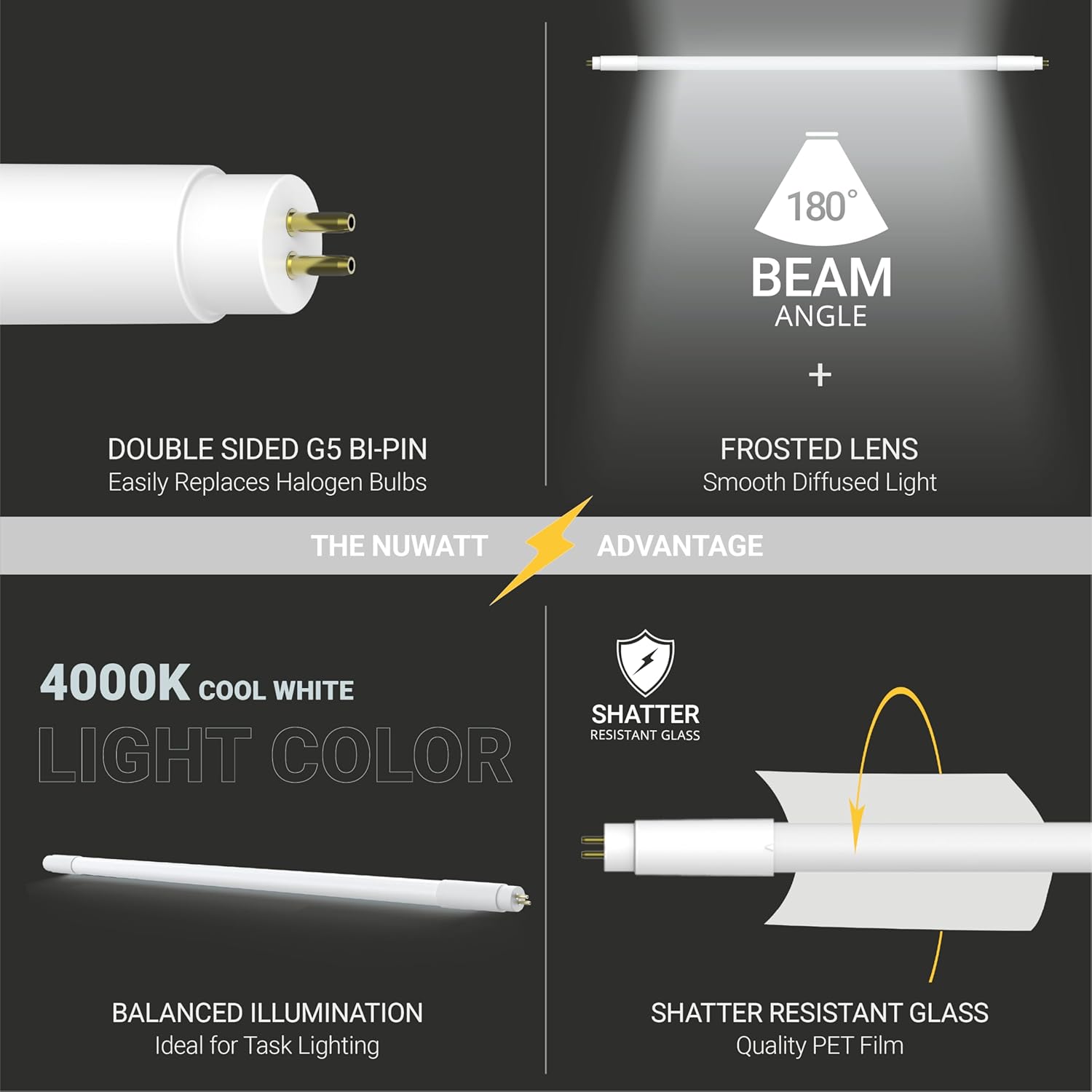 30 Pack 4FT T5 LED Tube Lights Type A B 24W 3200LM 4000K Cool White G5 Replacement