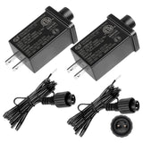 2Pack 12V 1.5A Yard Inflatable Plug Adapters With 2 10Ft Extension Cables Replacement Class 2 Power Supply For Halloween