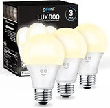 A19 Smart LED Light Bulb 3 Pack WiFi Dimmable 800LM Soft White Alexa Google Compatible