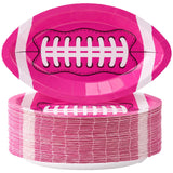 60 Pcs Hot Pink Football Plate 10'' Breast Cancer Party Decoration