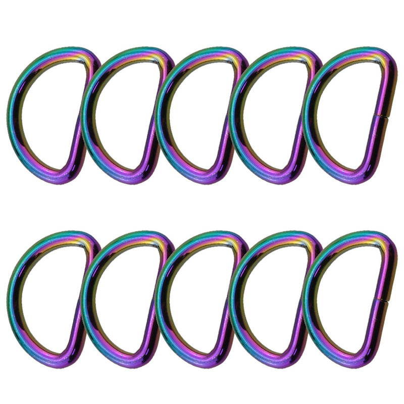 1Inch D-Ring Buckle 10Pcs 25Mm / 1 Inch Multi-Purpose Non-Welded Metal Rainbow