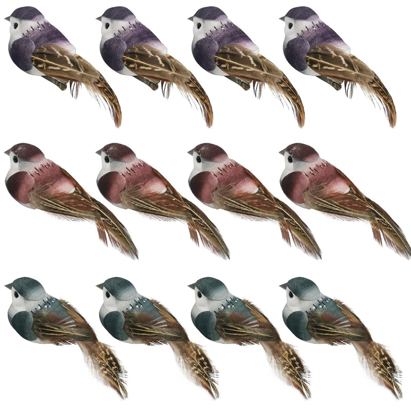 Artificial Sparrow Foam Feather Birds Ornaments For Craft Wedding Deco