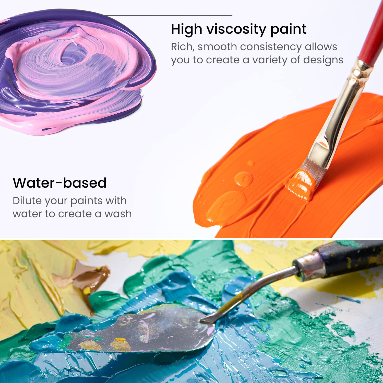 Acrylic Paint, A719 Pearl Electric Blue, 16.9 Fl Oz, 500Ml Jar, Opaque, Quick-Drying, Acrylic Paints For Painting On Canvas