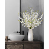 12Pcs White Artificial Orchids Flowers, Fake Dancing Orchids Bouquet Silk White Faux Bouquet For Diy Indoor Outdoor Wedding Party Home Kitchen Office Decoration