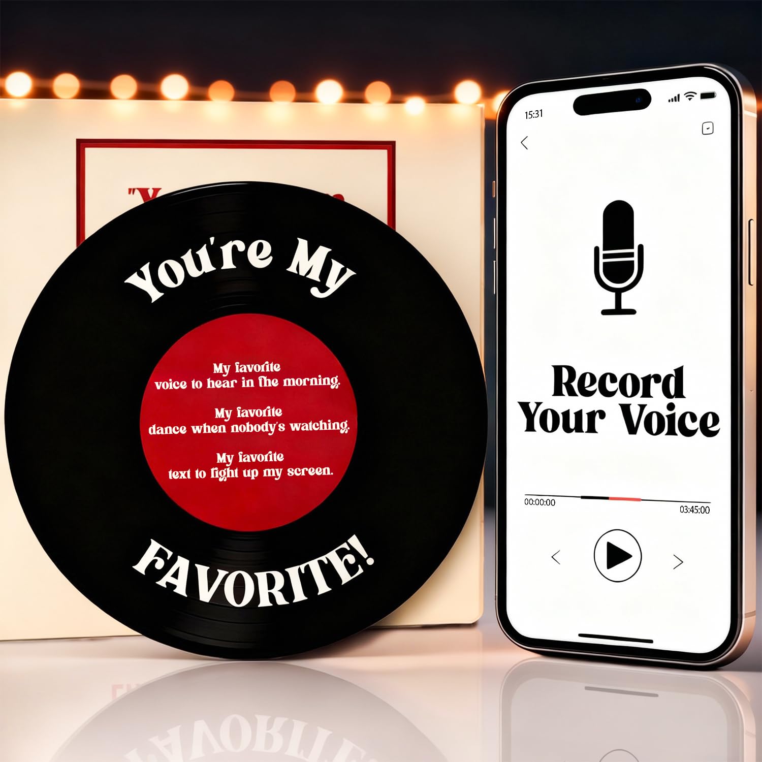 Romantic Anniversary Card With Voice Message, Audio & Photos - Record Valentines Day Card For Him, Her, Husband, Wife, Men, Women - Christmas, Birthday Gifts For Boyfriend, Girlfriend