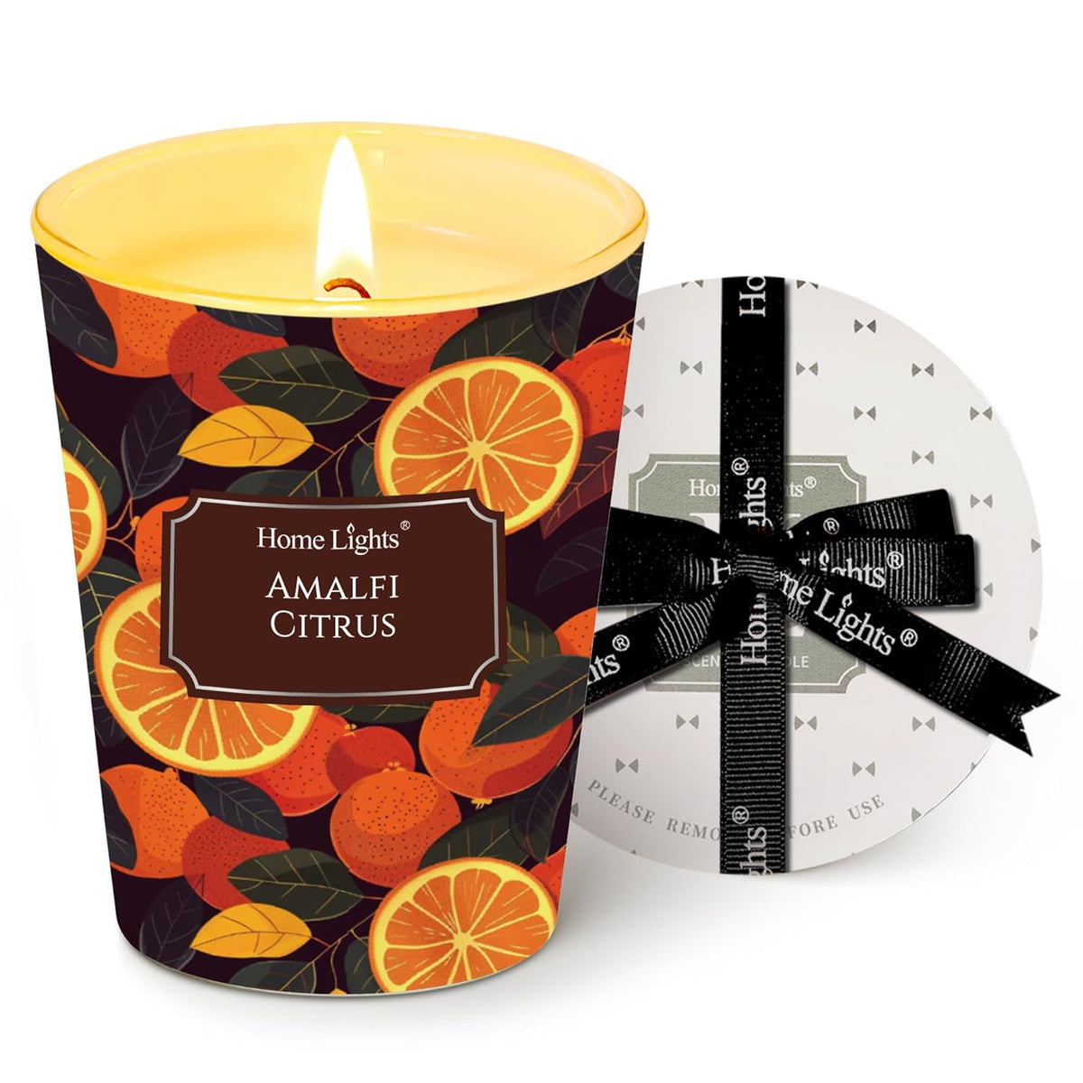 Homelights 1-Wick Candles For Home Scented - 6.7Oz Soy Wax Blend Candle Long-Lasting Fragrance, Eclectic Mixed Styles Home Decor And Housewarming Gifts, Amalfi Citrus