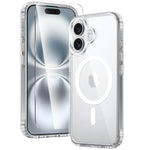 for iPhone 16 Case: Clear Magnetic Military Grade Drop Protection Anti Yellowing Slim Case