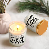 Girlfriend Gifts, Christmas Gifts For Girlfriend Boyfriend, Smells Like You'Re Stuck With Me Scented Candle, Unique Romantic Gifts For Her Him On Birthday Valentine'S Day(7 Oz, White)