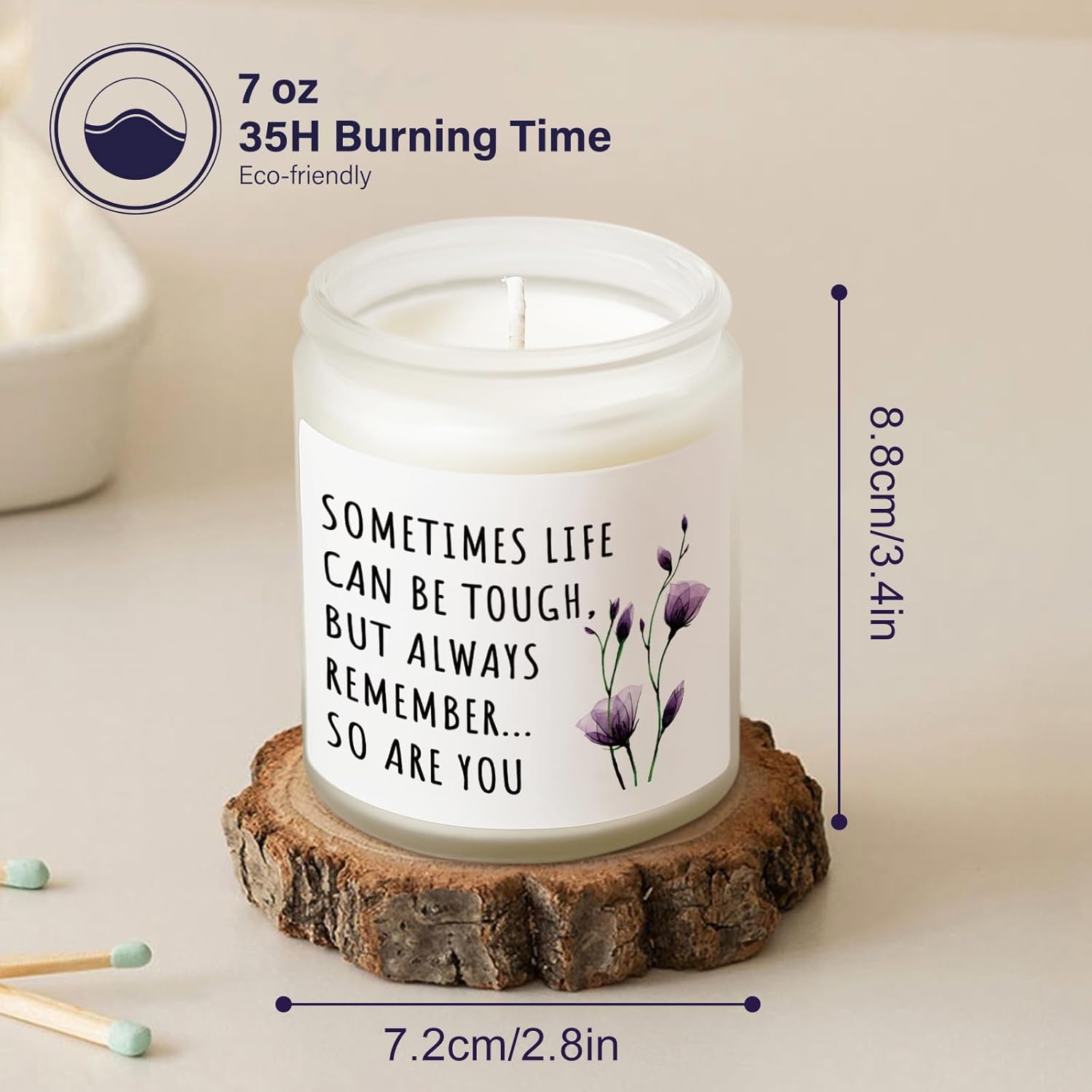 Get Well Gifts For Women, Inspirational Candle 7Oz, Cancer Care Gifts For Women, Sympathy Gift, Cheer Up, Comfort, Surgery Recover, Encouragement Lavender Scented Handmade Candle
