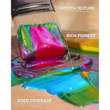 8 Colors Iridescent Acrylic Paint, 8.45Oz / 250Ml Large Bulk Metallic Acrylic Paint,Color Shifting & Non-Toxic Art Painting Supplies For Canvas Fabric Rock Wood With Color Wheel
