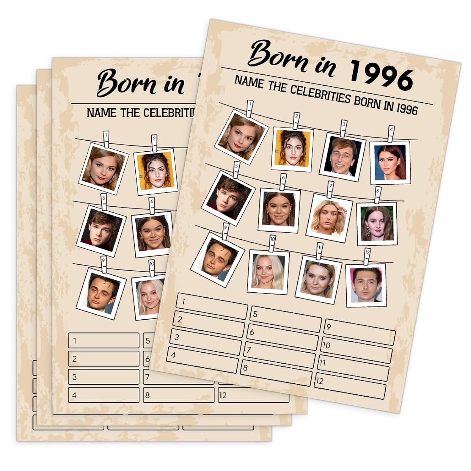 30Th Birthday Party Games, Born In 1996 Games, Birthday Party Supplies For Adults, Fun 1996S Party Game?Pack Of 30 Cards