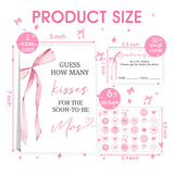Bridal Shower Games Activities, Wedding Shower Games For Engagement Party Pink Bow Theme Decorations, Bridal Showers Game Guests, Guess How Many Kisses Activities