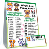 What'S Your Puppy Name Game, Puppy Birthday Party Sign For Boys And Girls, Holiday Activity, Birthday Game For Kids And Adult Parties (1 Puppy Theme Sign And 30 Name Tag Stickers)