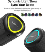 Portable Bluetooth Speaker, Clear Sound, IPX5, All-Day Playtime, TWS Pairing