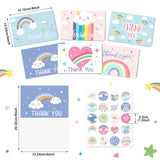 24 Pcs Rainbow Thank You Cards With Envelopes And Stickers Thank You Notes For Birthday Shower Party Favors Wedding Supplies