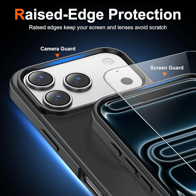 Black Case for iPhone 18 Pro and iPhone 17 Pro Protective Cover