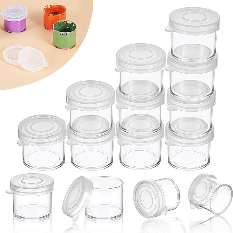 50 Pieces Plastic Mini Containers With Lids, Small Paint Cup, Plastic Mini Pai