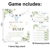 Baby Shower Games 50Pcs Eucalyptus Leaves Measure The Baby Bump Cards With Sign How Big Is Mommy'S Belly Game Cards For Party Favor Supplies
