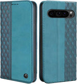 Pixel 9/9 Pro Wallet Case 2024, PU Leather Flip, Card Holder, Kickstand, Green