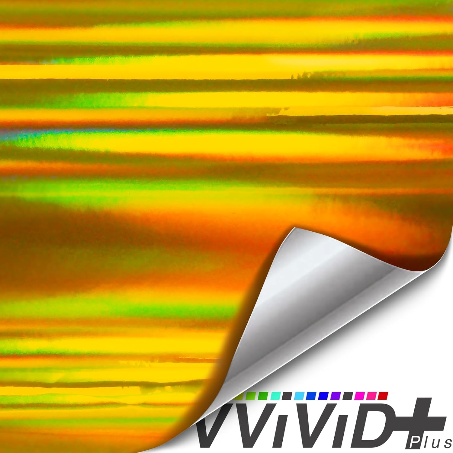 Holographic Chrome Gold Vinyl Wrap Diy Air-Release Adhesive Film 1Ft X 5Ft