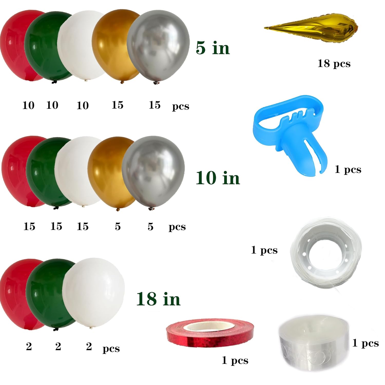 149Pcs Christmas Balloons Garland Kit With Gold Explosion Star Foil Balloons For Xmas Party Or New Year Party Decorations