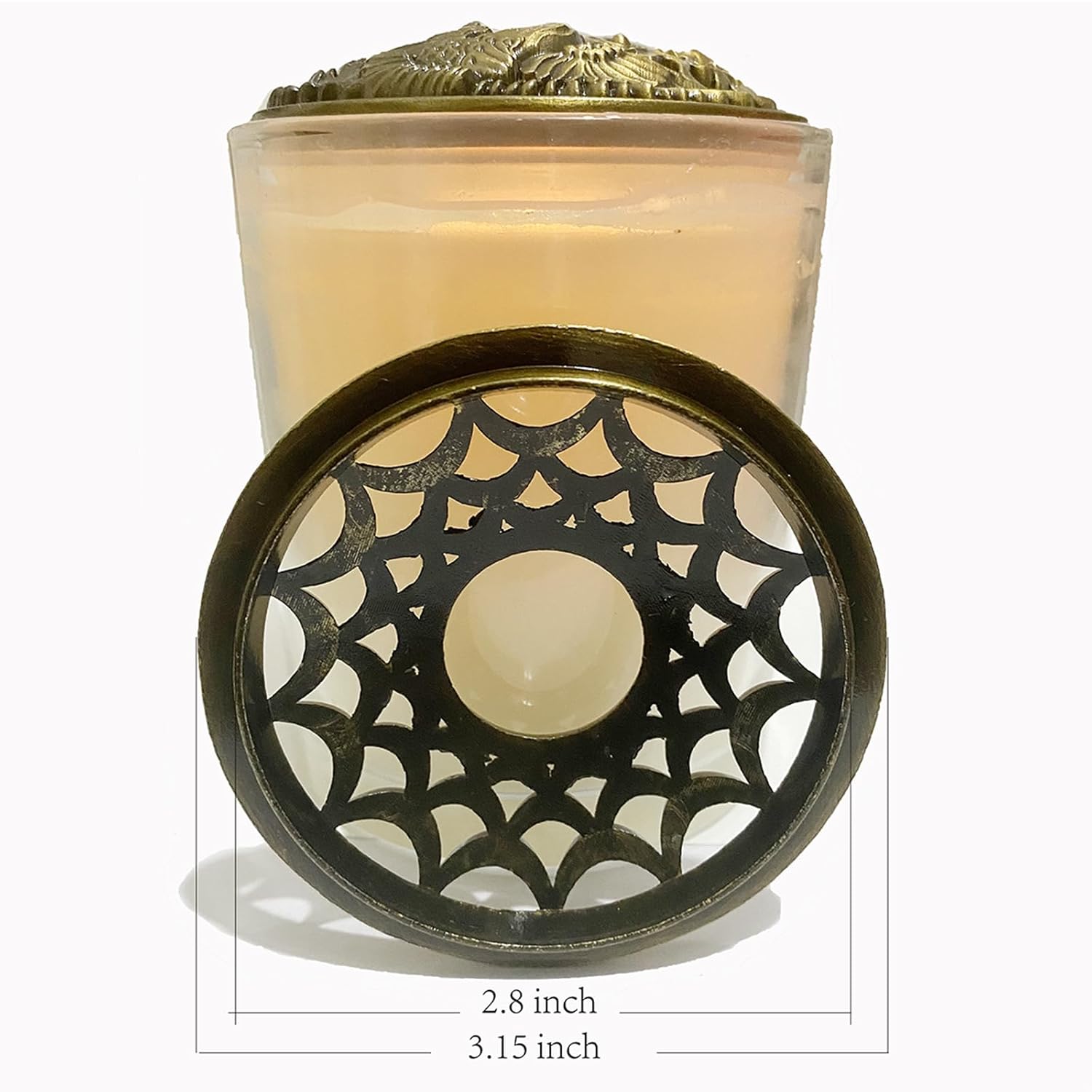 Golden Bauhinia Scented Candle Toppers Cover, Embellished Jars, Lids Shades Sleeves, Prevent Touch, Support Melt Evenly, Candle Accessories Gifts For Women