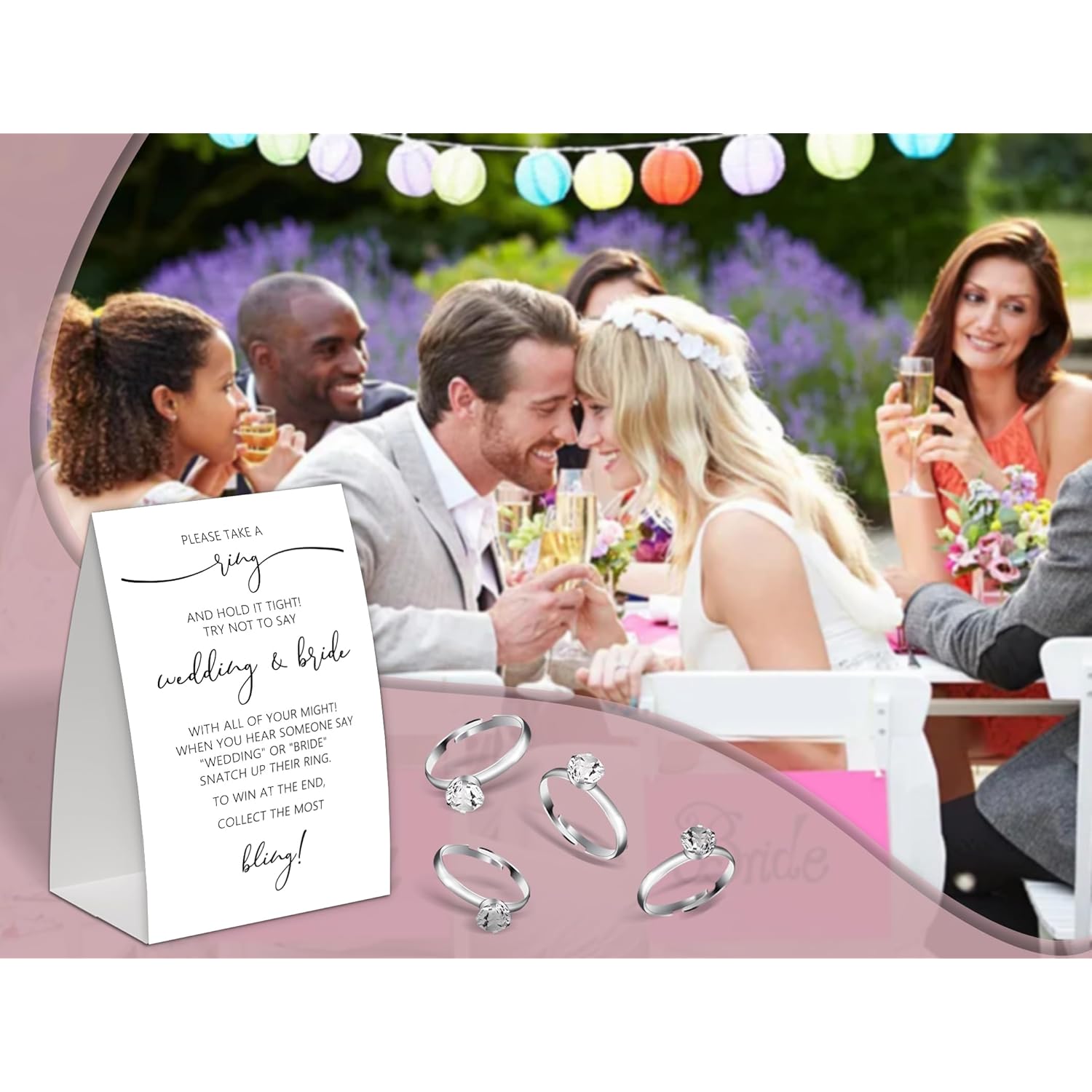 Bridal Shower Games Put A Ring On It,Minimalist Bridal Shower Decorations,Popular Bridal Shower Game,Engagement Party Games,Bridal Shower Favors,Plastic Rings For Bridal Shower Game(19)