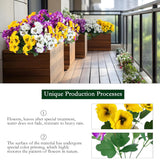 24 Pcs Artificial Outdoor Flowers, Faux Silk Pansy Plants For Outside Uv Resistant Spring Pansies Flower For Home Planter Porch Patio Yard Decor (24, Yellow, White, Purple)