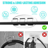 Hooks For Outdoor String Lights Clips: 30Pcs Heavy Duty Light Hooks With Waterproof Adhesive Strips, Adhesive Hooks, Outdoors Sticky Clips, Outside Clear Cord Holders For Hanging Christmas Lighting