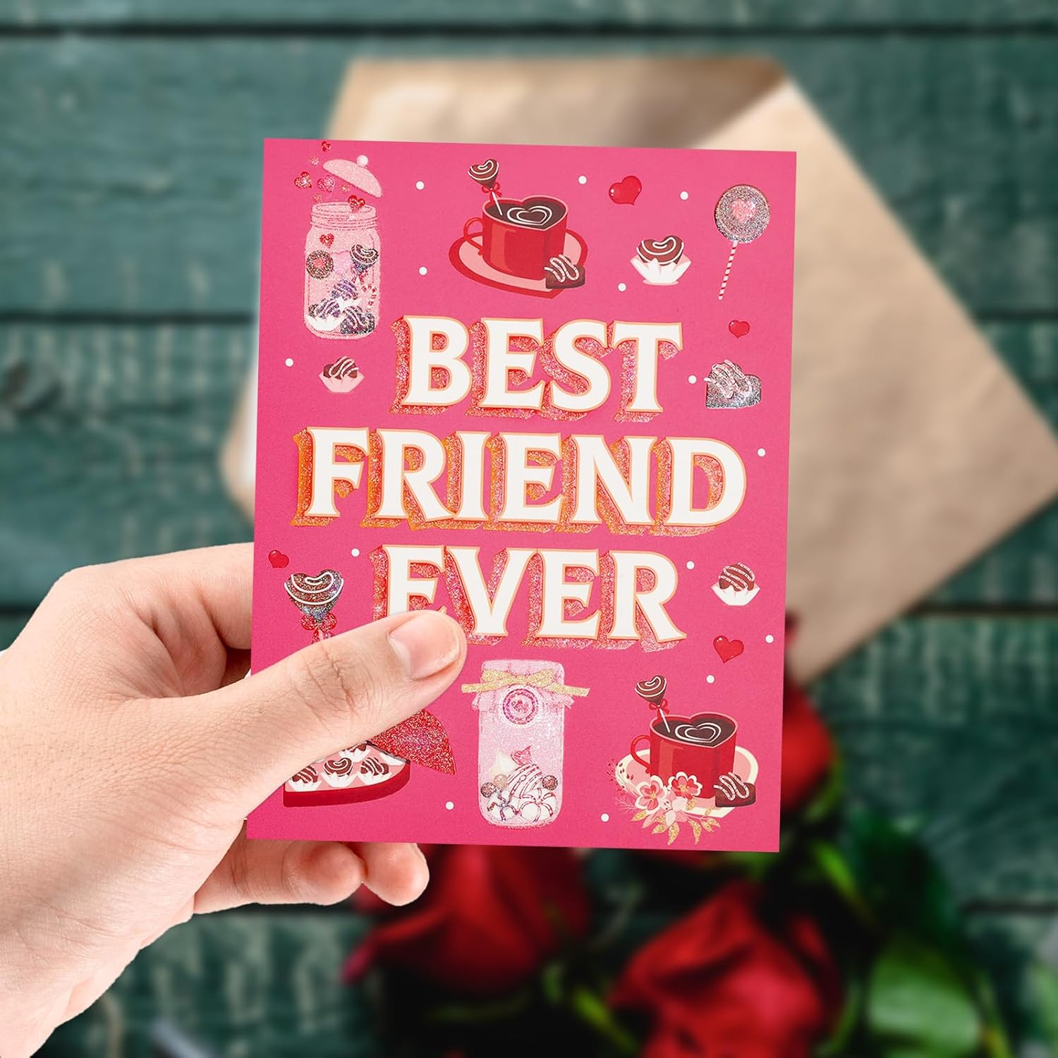 Valentines Day Greeting Cards With Envelopes 24 Pack Glitter Galentines Day Cards Blank Inside