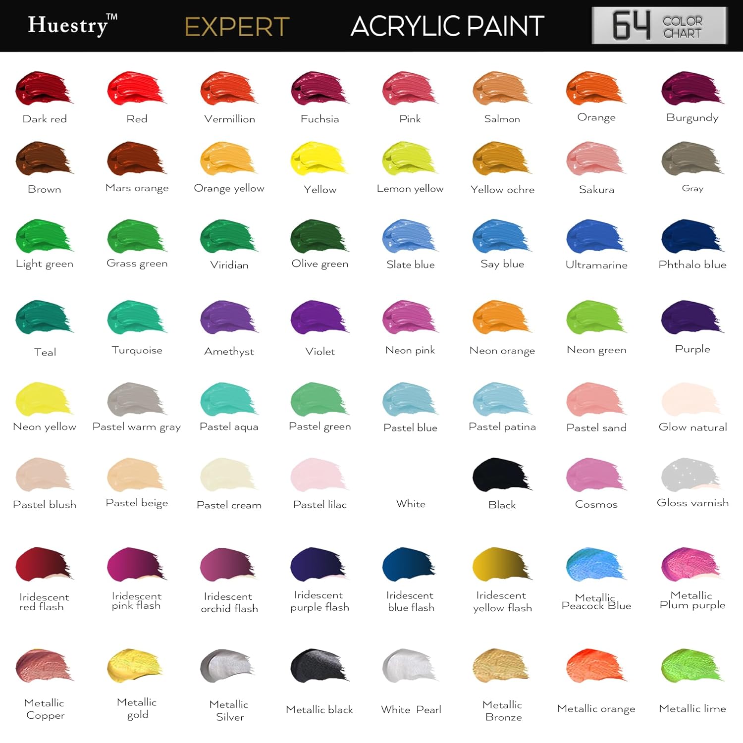 Acrylic Paint Set 76 Pcs Of 64 Colors 2Fl Oz 60Ml Bottles With 12 Brushes,Non Toxic 64 Colors Acrylic Paint No Fading Rich Pigment For Kids Adults Artists Canvas Crafts Wood Painting