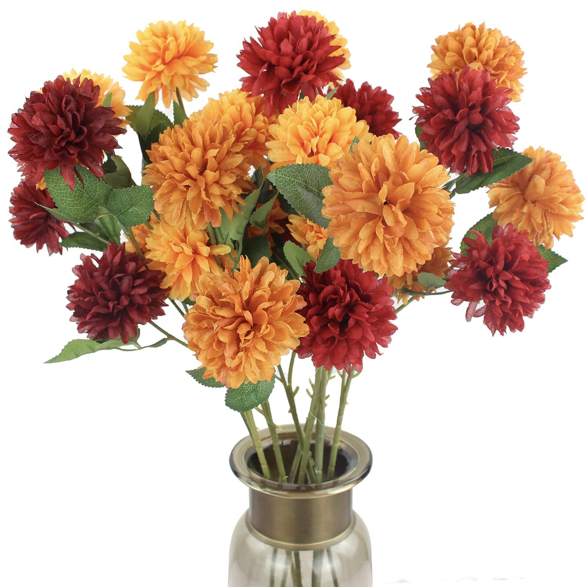 9Pcs Fake Pompon Mums Artificial Fall Flowers For Decoration Dandelion Chrysanthemums Fall Floral Stems Fall Faux Flowers Modern Fall Decor Thanksgiving Decor Ideas Clearance