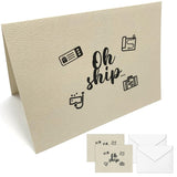 Gift Card, Fun Surprise Greeting Card, Oh Ship! You'Re Going On A Cruise, Ideal For Vacation Announcement, Bon Voyage Gift, 2-Pack