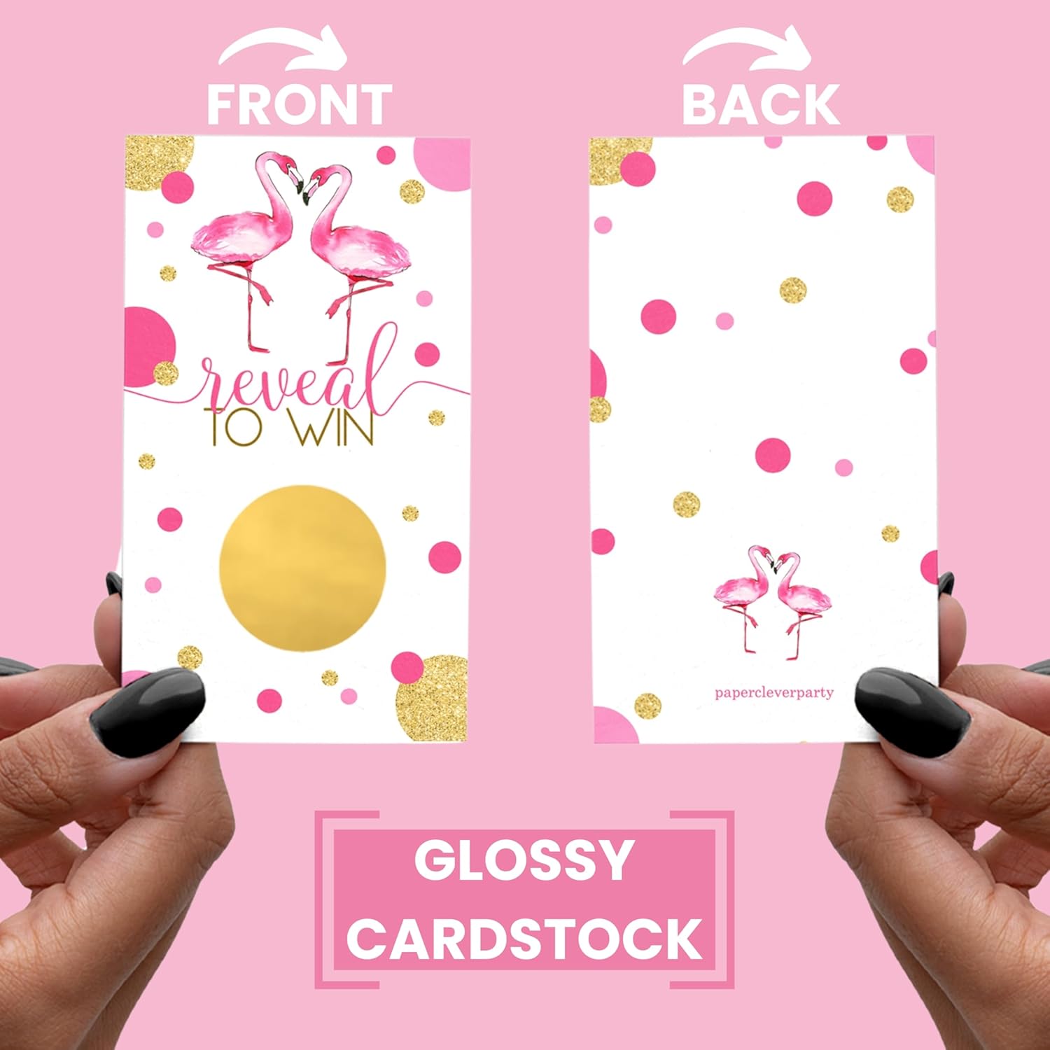 Flamingo Scratch Off Raffle Cards - 30 Pack - Fun Bridal Shower Games For Wedding Activities, Lottery Tickets & Door Prizes - Pink And Gold Theme