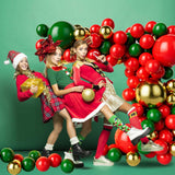 Red Green And Gold Balloon Garland Kit For Birthday Baby Shower Wedding Christmas Party Decoration