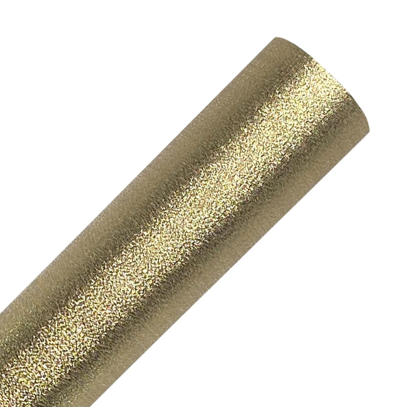 Gold Glitter Hairline Heat Transfer Vinyl, Htv - 11 Ft. Roll Sparkling