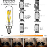 T6 Candelabra LED Light Bulb 40W Equivalent Daylight 5000K Dimmable Clear